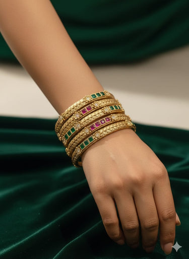 Ruby Emerald Stone Bangle